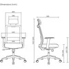 Ergo Office biuro kėdės matmenų schema
