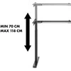 Maclean rašomasis stalas, rankinis aukščio reguliavimas, be viršaus, darbui sėdint ir stovint, maks. 60 kg, aukštis 120 cm, MC-790NG