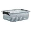 Dėžė su dangčiu Home Box Plast Team 1.5L/7.2x20.5x17cm permatoma/pilka