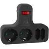 Gniazdko „Maclean“ keturgubas lizdas su jungikliu, stabilizavimo koja, schuko tipo, 2x2,5A, 2x16A, MCE224 G/B