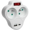 Gniazdko „Maclean“ maitinimo lizdas, 2 lizdų skirstytuvas su USB A/C 2.4A, E tipo, 2x16A, MCE336 E
