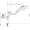 Laikiklis Maclean 3 monitorius mount, gas spring, 17"-27", 2-8kg, juodas, MC-137