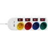 Listwa „Maclean“ maitinimo laidas, 4 lizdų + USB, su jungikliais, 250 V kintamoji srovė / 10 A, 1,5 m, baltas, MCE508 W