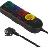 Listwa „Maclean“ maitinimo laidas, 4 lizdų + USB, su jungikliais, 250 V kintamoji srovė / 10 A, 1,5 m, juodas, MCE508 B
