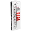 „Maclean“ maitinimo jungtis, 5 lizdų prailgintuvas + 3xUSB, 110-240V AC 50/60Hz, 2.1A max 2500W, 1.5m, baltas, MCE395 W