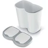 Prosperplast „Compacta B Duo“ šiukšliadėžė, pilka/uosio spalvos, talpa 40 l, vienas skyrius, du dangčiai, montuojama ant sienos, NDBS40-429U_427C