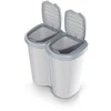 Prosperplast „Compacta B Duo“ šiukšliadėžė, pilka/uosio spalvos, talpa 40 l, vienas skyrius, du dangčiai, montuojama ant sienos, NDBS40-429U_427C
