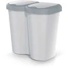 Prosperplast „Compacta B Duo“ šiukšliadėžė, pilka/uosio spalvos, talpa 40 l, vienas skyrius, du dangčiai, montuojama ant sienos, NDBS40-429U_427C