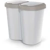 Prosperplast „Compacta B Duo“ šiukšliadėžė, ruda/uosio spalvos, talpa 40 l, vienas skyrius, du dangčiai, montuojama ant sienos, NDBS40-WG5C_427C