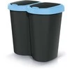 Prosperplast Krepšys „Compacta B Duo“ šiukšliadėžė, mėlyna/juoda, 40 l talpa, vienas skyrius, du dangčiai, montuojama ant sienos, NDBS40-2717C_S4