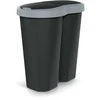 Prosperplast Krepšys „Compacta R Duo“ šiukšliadėžė, pilka/juoda, talpa 40 l, vienas skyrius, du dangčiai, NDRF40-429U_S411