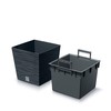 Prosperplast Vazonas FURU SQUARE LOW su įdėklu 10/7,5 L 240x240x235 mm antracito sp. Prosperp