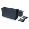 Prosperplast Lauko plastikinis vazonas RATO CASE M, su įdėklu, antracito sp., 24 x 77 x 41 cm