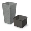 Prosperplast Vazonas FURU SQUARE LOW su įdėklu 11,4/5 L 200x200x380 mm betono sp. Prosperplas