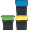 Prosperplast KADDI Q SET šiukšliadėžės - juodos 20l. Kedenas
