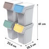 Prosperplast Kosze STACKBOX Q SET šiukšliadėžės - uosio spalvos, 20 l. Keden