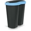Prosperplast Krepšys „Compacta R Duo“ šiukšliadėžė, mėlyna/juoda, talpa 40 l, vienas skyrius, du dangčiai, NDRF40-2717C_S411