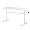 Ergo Office ER-401 Sėdimas stalas 140x60cm Rankiniu būdu reguliuojamo aukščio Biuro stalas max 117cm Ergonomiškas stalas, apkraunamas iki 40kg baltas