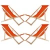 Rinkinys 4 saulės kėdžių komplektas, oranžinis, surinktas, Woodok