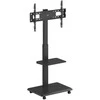 Laikiklis Stand Televizoriaus stovas / vežimėlis „Ergo-Office“, maks. apkrova 50 kg / 5kg lentyna, maks. VESA 600x400, įmontuotas maitinimo lizdas, juodas, ER-304 B