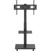 Laikiklis Stand Televizoriaus stovas / vežimėlis „Ergo-Office“, maks. apkrova 50 kg / 5kg lentyna, maks. VESA 600x400, įmontuotas maitinimo lizdas, juodas, ER-304 B