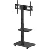 Laikiklis Stand Televizoriaus stovas / vežimėlis „Ergo-Office“, maks. apkrova 50 kg / 5kg lentyna, maks. VESA 600x400, įmontuotas maitinimo lizdas, juodas, ER-304 B