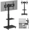 Laikiklis Televizoriaus stovas / vežimėlis „Ergo-Office“, maks. apkrova 50 kg / 5kg lentyna, maks. VESA 600x400, įmontuotas maitinimo lizdas, juodas, ER-304 B