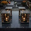 Salamina Kapų žvakė.3D LED veidrodinis žibintas su liepsnos efektu, stačiakampis, 15 cm