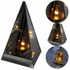 Salamina Kapų žvakė.3D LED veidrodinis žibintas su liepsnos efektu, piramidė, 20 cm