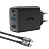 Įkroviklis Acefast A17 65W GaN USB-C/USB-A/HDMI juodas