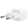 Acefast A77 Mini PD 30W GaN laidinis įkroviklis + USB-C kabelis – baltos spalvos