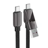 Acefast C13-04 USB-C – USB-A / USB-C kabelis 480Mb/s 3A 1.2m – Juodos spalvos