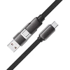 Acefast C13-05 USB-C – USB-A / USB-C kabelis 480Mb/s 3A 0.2m – Juodos spalvos