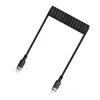Acefast C14-03 USB-C – USB-C Spring kabelis 480Mb/s 3A 1.2m – Juodos spalvos