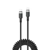 Acefast C14-03 USB-C – USB-C Spring kabelis 480Mb/s 3A 1.2m – Juodos spalvos