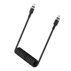 Acefast C14-03 USB-C – USB-C Spring kabelis 480Mb/s 3A 1.2m – Juodos spalvos