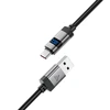 Acefast C15-04 USB-A – USB-C kabelis su ekranu 480Mb/s 66W 1.2m – Juodos spalvos