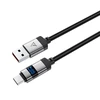 Acefast C15-04 USB-A – USB-C kabelis su ekranu 480Mb/s 66W 1.2m – Juodos spalvos