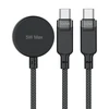 Acefast C6-11 USB-C 3in1 kabelis – 2x USB-C / Qi 480Mb/s 100W 1.2m – Juodos spalvos