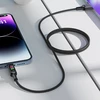 Acefast C7-04 USB-A USB-C 60W 1.2m kabelis su ekranu – juodos spalvos