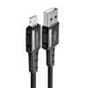 USB laidas prie Lightning Acefast C1-02, 1.2 m (juoda)