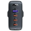 Acefast Fast įkroviklis GaN UK 100W Power Delivery 3x USB C 1x USB – juodos spalvos