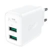 Sieninis įkroviklis Acefast A33, 2x USB, 18W, QC3.0 (balta)