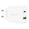 Įkroviklis buitinis Acefast A25 PD20W Type-C/USB-A baltas