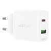 Įkroviklis buitinis Acefast A25 PD20W Type-C/USB-A baltas