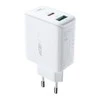 Sieninis įkroviklis Acefast A5 PD32W, USB + USB-C (balta)