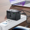 Daugiafunkcis kelioninis sieninis įkroviklis Acefast Z1, 2xUSB-A, 3xUSB-C, GaN, 67W, US/ES/UK/AU (juodas)