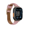 AmazingThing Class Band Leather Strap for Apple Watch 45 / 46 / 49 mm – Rožinė