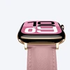 AmazingThing Class Band Leather Strap for Apple Watch 45 / 46 / 49 mm – Rožinė