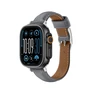 AmazingThing Class Band Leather Strap for Apple Watch 45 / 46 / 49 mm – Gray